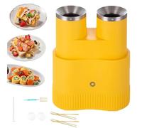 Machine À Rouleaux D'œufs Automatique À Double Tube, Machine À Rouleaux D'œufs À la Saucisse Multifonction, Chauffage Uniforme À 360 °, Cuisson de 6 Minutes, Intérieur en Cristal Noir Antiadhé Orange