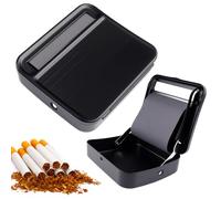 Machine à Rouler des Cigarettes, 70 mm Rouleuse à Tabac, Boite à Rouler les Cigarettes avec Etui à Tabac, Boîte en Métal Portable, Rouleau à Cigarette, pour Le Cas de Roulement de Cigarette (Noir)