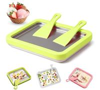 Machine à rouler la crème glacée DIY pour enfants, machine à rouler la crème glacée avec 2 spatules, pour glace en rouleau maison, yaourt glacé et sorbet (grand)