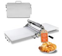 Machine à rouler la pâte manuelle en acier inoxydable, épaisseur réglable de 0 à 25 mm, design pliable pour boulangerie commerciale ou maison, 60 x 30 cm