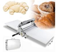 Machine à rouler la pâte pliable pour boulangerie, pizza, croissant - Rouleau à pâtisserie en acier inoxydable avec épaisseur réglable de 0 à 25 mm, 1 planche à découper pour pizza, croissants