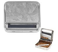 Machine à Rouler Rouleuse des Cigarettes Blague à Tabac, Boîte à Rouler Automatique de Fabricant de Rouleau de Cigarette pour Le Cas de Roulement et de Stockage de Cigarette Cadeaux, Argent, 70mm