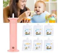 Machine à Sachets pour Aliments pour bébé, Ensemble de 7 Pièces, Machine à Purée pour bébé avec Sachets de Couleur Unie, Remplisseuse de Purée de Fruits pour Tout-petits pour