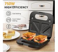 Machine à sandwich 750W plaques de grill antiadhésives température idéale légère compacte et facile à ranger