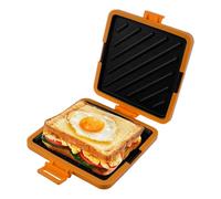 Machine à sandwichs pour micro-ondes - Batterie de cuisine sans fil en silicone - Technologie Heatwave - Plaque antiadhésive pour la cuisson de sandwichs croustillants (orange)