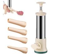 Machine à saucisses manuelle - 27x6cm Base de tube en acier PP de qualité alimentaire 304 facile à enlever cylindre d'entonnoir de remplissage, pack de buses multi-taille | Accessoires de broyeur de