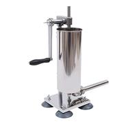 Machine à saucisses manuelle 3L inox, poussoir à saucisse avec 8 tubes, remplisseuse verticale pour boyaux, poussoir saucisse manuel, appareil à saucisson argenté