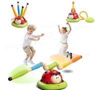 Machine À Sauter À Corde Pour Enfants, Ensemble De Sport Coccinelle 3 En 1 Avec Télécommande, Interaction Corde À Sauter/anneau/puzzle Fusée, Multi-vitesse