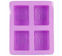 Machine à savon et à gâteaux en silicone à 4 cavités, outil de cuisson violet de qualité alimentaire pour la cuisine domestique, matériau résistant à la chaleur, 7,6 x 6,3 x 1,6