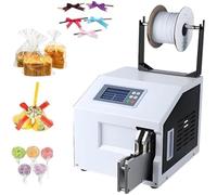 Machine à sceller automatique avec ensemble d'attaches torsadées, diamètre réglable de 0,5 à 3 cm, panneau tactile de 10,9 cm, fermeture semi-automatique de sac avec attaches métalliques dorées