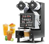Machine à sceller automatique pour thé aux bulles électrique avec compteur LCD, 550-700 tasses/h, convient aux tasses de 90/95 mm jusqu'à 21 cm, idéal pour le thé au lait, le café et les smoothies