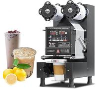 Machine à sceller de tasse commerciale, scellant électrique entièrement automatique pour thé à bulles, thé au lait, jus et boissons, capacité de 550 à 700 tasses/heure
