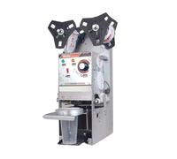 Machine à sceller les boissons Machine à sceller les gobelets en plastique et papier, entièrement automatique, for magasin de thé au lait, Film bulles électrique 9/9/5CM, for entreprises