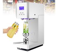 Machine à sceller Les boîtes de Conserve Commerciale,Avec Panneau Intelligent Et Compteur, Pour Une Fermeture Rapide Et PréCise Des Canettes, Bouteilles Et Bocaux (5,5 Cm De DiamèTre),White