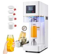 Machine à Sceller Les Canettes De Soda Commerciales (Hauteur RéGlable De 3,6 à 6,7 Pouces), Avec éCran Intelligent,Machine à Sceller Les Canettes Automatiques En Aluminium Et En Plastique,White