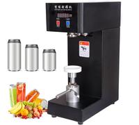 Machine à sceller les canettes de soda professionnelles 180 W avec écran LCD, hauteur réglable de 10 à 20 cm pour canettes de soda, aluminium et conserve, diamètre de 5,6 cm,Black
