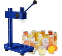 Machine à Sceller Les Canettes Manuelle 51 Mm,Hauteur Réglable 30-170 Mm,Alliage D'aluminium Solide,Scelle Canettes PET/Aluminium/Bocaux,Pour Café/Bière/Bubble Tea Blue