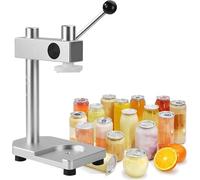 Machine à Sceller Les Canettes Manuelle Alliage D'aluminium,Hauteur Réglable 250-700 Ml,Scelle Canettes PET/Aluminium & Gobelets,Pour Café/Thé/Jus,Usage Domestique & Commercial Silver