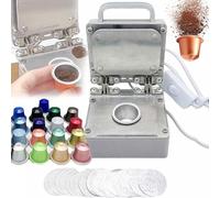 Machine à sceller les capsules de café manuelle et intelligente (5-6 g), avec 100 gobelets et feuilles en aluminium, capsuleuse de capsules en aluminium et presse-café en acier inoxydable, pour cafés