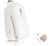 Machine à sceller les sacs 2 en 1, portable, en plastique, avec coupe-sac, thermoscelleuse portative pour le stockage des aliments et des collations (blanc)