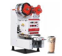 Machine à sceller les tasses à thé aux bulles commerciales, contrôle numérique entièrement automatique avec panneau LCD, double mode pour thé au lait et cafés