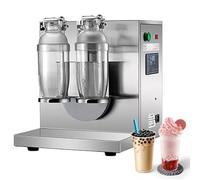 Machine À Secouer Le Thé Au Lait Automatique, Mixeur Bubble Tea Double Cadre avec Minuteur Intelligent 1-120s, Inclus 4 Gobelets, Mixeur Commercial pour Boba, Cocktails et Jus 220V