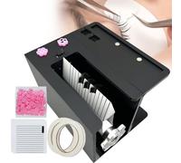 Machine à séparer les cils en acrylique avec pince à épiler + 100 anneaux de colle à cils + 30 feuilles de papier rayé + 2 rubans adhésifs, machine de floraison de cils pour volume, isolation et cils