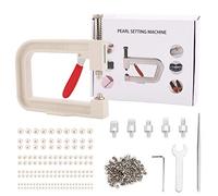 Machine à sertir des perles clouées Machine de fixation de perles faites à la main avec 150 perles acryliques d'imitation en 5 tailles Boutons à rivets et pince à épiler pour vêtements sacs jupes
