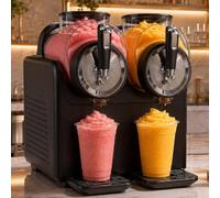 Machine à slushie 430 W, 2 l x 2 avec température réglable, affichage LED, auto-nettoyage, machine à boissons réfrigérées 7 en 1 pour crème glacée, frappé, milkshake, margaritas réfrigérées