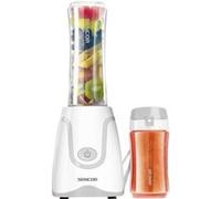 Sencor Blender Smoothie Ultra-Puissant 500W, 2 Bouteilles Tritan 0,6L & 0,3L sans BPA, Lames Titane Longue durée Anti-Oxydation - Le Mini Blender, Idéal Soupe & Plus - Blanc