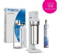 Machine à soda BRITA - SodaTRIO Blanche - 1 Bouteille 1L et 1 Cylindre de CO2 inclus
