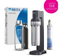 Machine à soda BRITA - SodaTRIO Noire - 1 Bouteille 1L et 1 Cylindre de CO2 inclus
