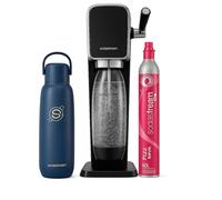 Machine à soda et eau pétillante - SODASTREAM - ART - 1 recharge de gaz 60 L - Noir + Bouteille isotherme - Fizz&Go Cool - 0,9L