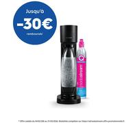 Machine à soda et eau pétillante SODASTREAM - GAIA Noire - 1 bouteille compatible lave-vaisselle - 1 recharge de gaz 60L