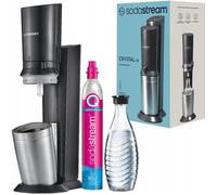 SodaStream Machine à soda Crystal 3.0 Métal – Acier inoxydable, carafe verre 0,6 L – Noir