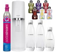 Machine à soda - SodaStream - Terra Blanc - 3 bouteilles sans BPA - 1 cylindre CO2 - 6 saveurs offertes