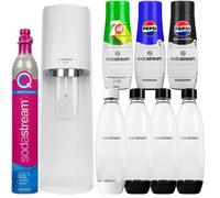 Machine à soda - SodaStream - Terra Blanc - 4 Bouteilles 1L - 3 Sirops Pepsi 7Up - Capsule QuickConnect