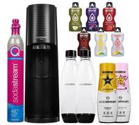 Machine à soda - SodaStream - Terra - Noir - 2 bouteilles 1L - 2 sirops Rockstar - 6 boissons instantanées