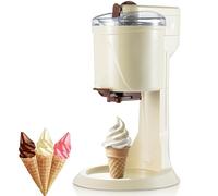 Machine À Soft Serve 1L, Machine À Glace Automatique avec Production Rapide en 10 Minutes, Opération Simple en Un Clic, Machine À Desserts Crémeux pour Cuisine Diy, Maison, Bar, Café white