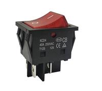 Machine à souder KCD4 4P, 5 pièces, interrupteur à bascule, 4 broches, bouton d'alimentation à courant élevé avec lumières, plaque à bascule haute puissance 40A en forme de bateau(KCD4 4P RED 5PCS)