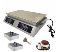 Machine à soufflé dorayaki commerciale Machine à muffins crêpes électrique de comptoir avec 2 plaques en cuivre antiadhésives Contrôle numérique de température Gaufrier(2 Plates/Digital Temp Control)
