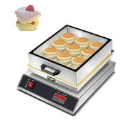 Machine à soufflés électrique 1500/3000W, appareil à soufflés et pancakes professionnel avec température réglable de 50 à 300 °C, corps en acier inoxydable, couvercle en verre rabattable(1 HEAD)