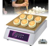 Machine à soufflés électrique, machine à soufflés professionnelle pour crêpes dorayaki, plage de température : 0-260 °C, avec couvercle en acier inoxydable(Single Board)