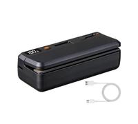 Machine à sous vide pour aliments rechargeable portable à la main | 2 en 1 Fermeture et coupe-sachets de frites pour maison, dortoir, hôtel, restaurant, appartement, cuisine, collation, noir