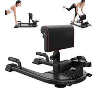 Machine à squat, banc multifonctionnel pour salle de sport à domicile, 5 équipements de fitness fonctionnels avec roues et poignées pour jambes, abdomen, fessier