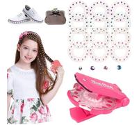 Machine à Strass pour Cheveu, Diamond Styler Kit Glam Styling Tool avec 180 Pierres Précieuses pour Cheveux, Multicolore, Bling