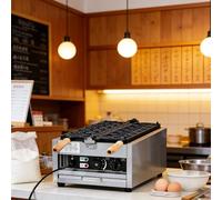 Machine à Taiyaki électrique, professionnelle en acier inoxydable, température réglable de 50 à 300 °C, for les maisons, les pâtisseries, les boulangeries et les snacks