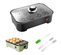 Machine à Takoyaki 12 Trous Avec Couvercle, Appareil électrique à Boules De Poulpe Avec Contrôle De Température, Poêle Multifonction Pour Petit-déjeuner Pour Boules De Pancakes, œufs Et Choux, black