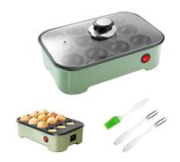 Machine à Takoyaki 12 Trous Avec Couvercle, Appareil électrique à Boules De Poulpe Avec Contrôle De Température, Poêle Multifonction Pour Petit-déjeuner Pour Boules De Pancakes, œufs Et Choux, green