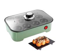 Machine à Takoyaki électrique, poêle à 12 trous avec couvercle, machine à petit-déjeuner multifonction pour faire des boules de crêpes et des takoyaki